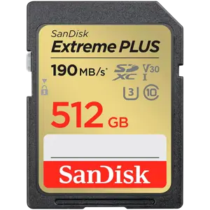 SanDisk Extreme PLUS 512GB SDXC Memory Card + 2 years RescuePRO Deluxe up to 190MB/s & 130MB/s Read…