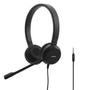 "Lenovo Pro Wired Stereo VOIP", laidinis, biurui / skambučių centrui, 150 - 7000 Hz, 142 g, ausinės, juodos spalvos