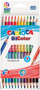 Spalvoti pieštukai CARIOCA BICOLOR, tribiriauniai, 12 vnt./pak.