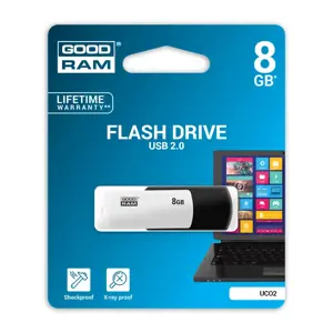 Atmintinė USB 2.0 GOODRAM UCO2 8GB, juoda/balta sp.