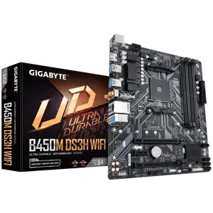 GIGABYTE B450M DS3H WIFI Motherboard - Supports AMD Series 5000 CPUs, up to 3600MHz DDR4 (OC), 1xPC…