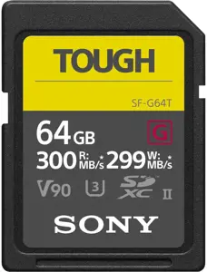 "Sony" SF-G64T/T1, 64 GB, SDXC, 10 klasė, UHS-II, 300 MB/s, 299 MB/s