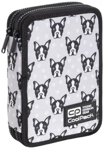 Forminis dviejų skyrių penalas su priedais CoolPack Jumper XL French Bulldogs