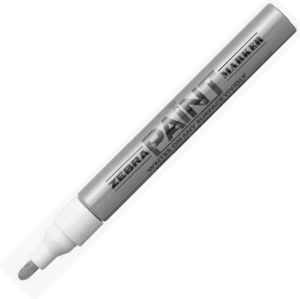 Permanentinis žymeklis ZEBRA PAINT MARKER, 3.0 mm, sidabrinis, aliejaus pagrindu