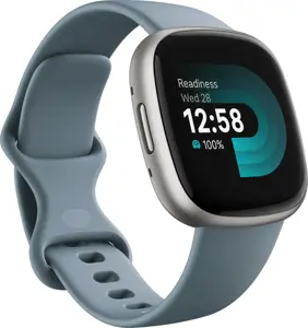 "Fitbit Versa 4", krioklio mėlynumo/platinos spalvos