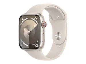 Apple Watch Series 9 GPS + Cellular 45mm Starlight Aluminium Case with Starlight Sport Band - M/L A…