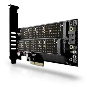 AXAGON PCEM2-D PCI-E 3.0 4x - DUAL M.2 SSD (NVMe + SATA), dviguba įtampa, iki 110 mm SSD