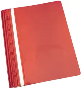 Segtuvėlis su įsegėle ir europerforacija PANTA PLAST, A4, matinis viršelis, (pak. -10 vnt.), raudon…
