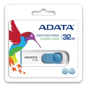 ADATA 32GB USB atmintinė C008 Slider USB 2.0 balta mėlyna