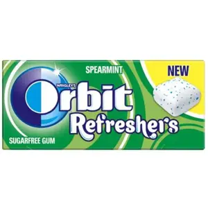 Kramtomoji guma ORBIT becukrė mėtų skonio, refreshers, 15,6 g
