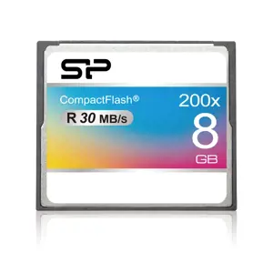 "Silicon Power" SP008GBCFC200V10, 8 GB, "CompactFlash", pilkos spalvos