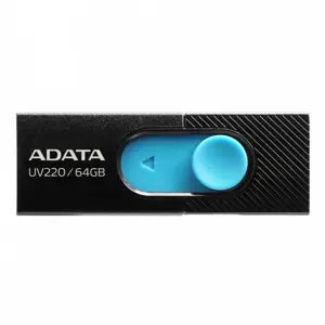 USB 2.0 atmintis A-DATA UV220, 64GB, USB-A, juoda/mėlyna / ADATA-315