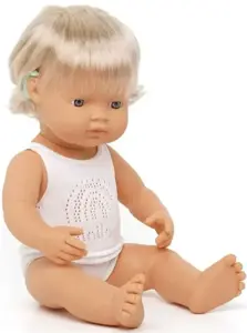 Miniland lėlė mergaitė su klausos aparatu (38 cm.)