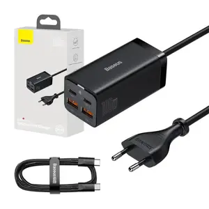 "Baseus GaN3 Pro" tinklo įkroviklis 2xUSB-C + 2xUSB, 100W (juodas)