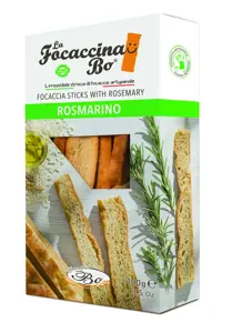 Duonos lazdelės FOCACCINA, LA Rosmarino, su rozmarinu, ryžių aliejumi, 100 g