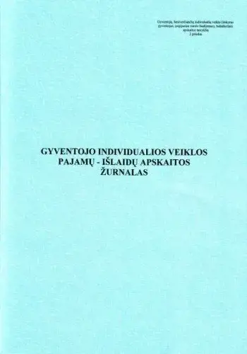 Gyventojų individualios veiklos pajamų-išlaidų apskaitos žurnalas, A4 (24)  0720-064