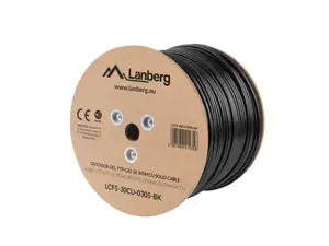 LANBERG LCF5-30CU-0305-BK "Lanberg" FTP kietasis lauko gel. kabelis, CU, kat. 5e, 305 m, pilkas